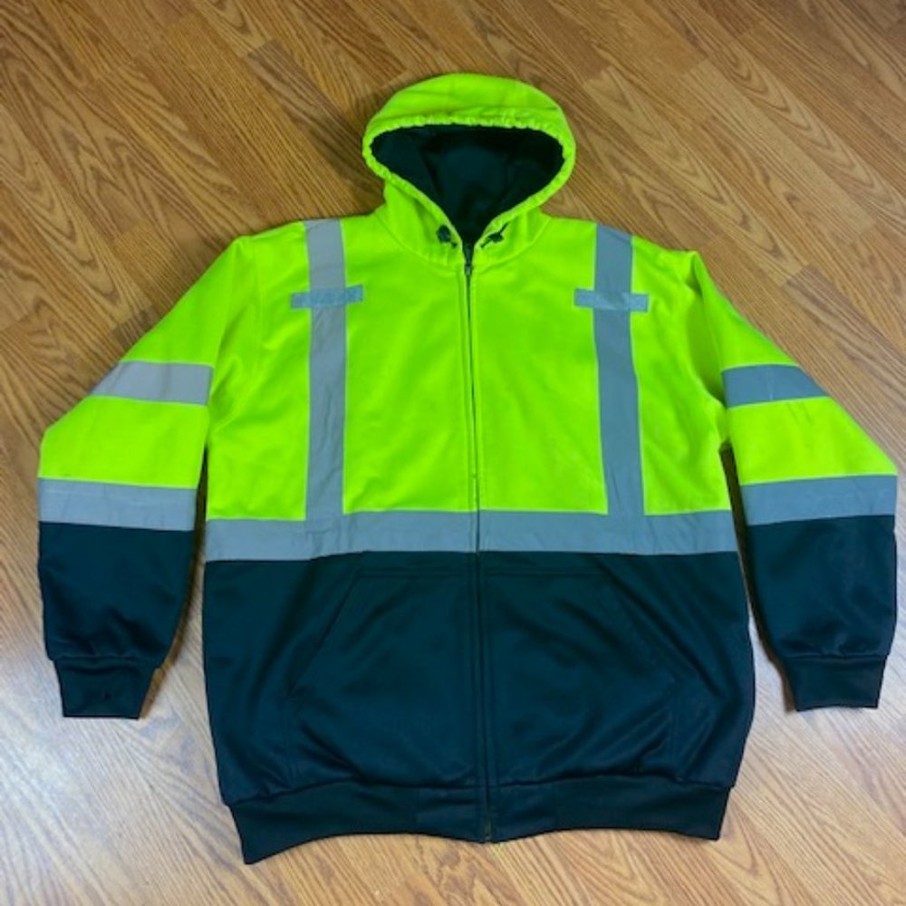 XL Hi Visibility Insulated Full Zip PPE black/neon Green